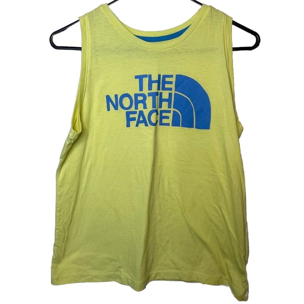 The North Face Tri-Blend Yellow Blue Summer Tank Top Girls Youth‎ Size XL 18